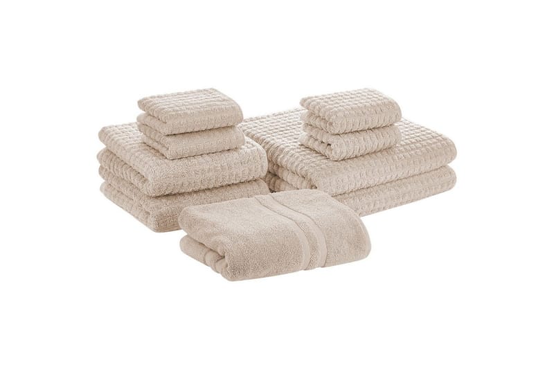 Pyyhe Atai sett 9 Beige - Beige - Kodintekstiilit & matot - Kylpyhuonetekstiilit - Pyyhe