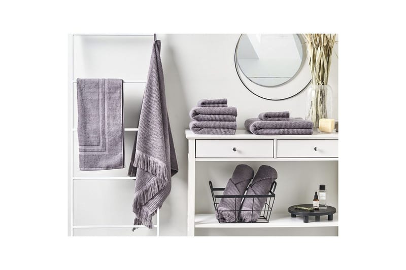 Pyyhe Atiu sett 9 Harmaa - Harmaa - Kodintekstiilit & matot - Kylpyhuonetekstiilit - Pyyhe