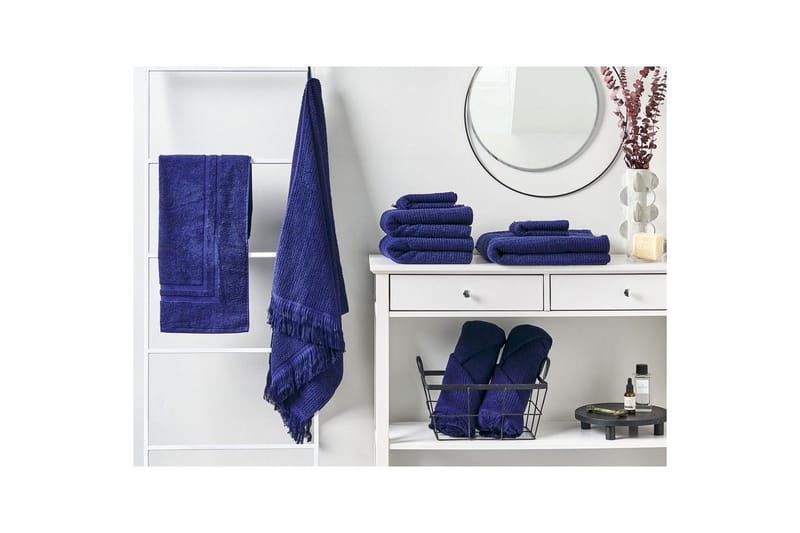 Pyyhe Atiu sett 9 Sininen - Sininen - Kodintekstiilit & matot - Kylpyhuonetekstiilit - Pyyhe
