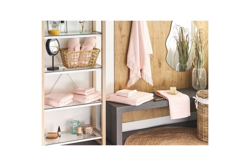 Pyyhe Atiu sett 9 Vaaleanpunainen - Vaaleanpunainen - Kodintekstiilit & matot - Kylpyhuonetekstiilit - Pyyhe