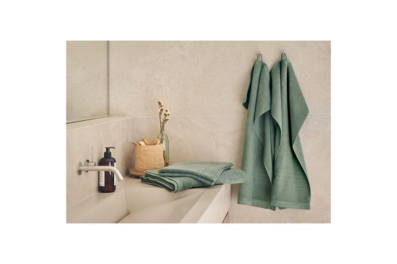 Pyyhe Helle 50 x 70 cm - Vihreä - Kodintekstiilit & matot - Kylpyhuonetekstiilit - Pyyhe