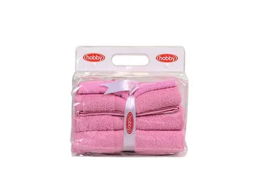 Käsipyyhe Hobby 3:n setti - Roosa - Kodintekstiilit & matot - Kylpyhuonetekstiilit - Pyyhe