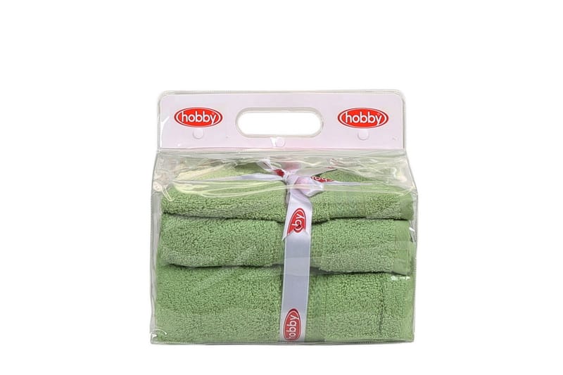Käsipyyhe Hobby 3:n setti - Vihreä - Kodintekstiilit & matot - Kylpyhuonetekstiilit - Pyyhe