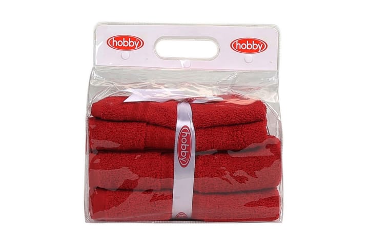 Käsipyyhe Hobby 3:n setti - Punainen - Pyyhe