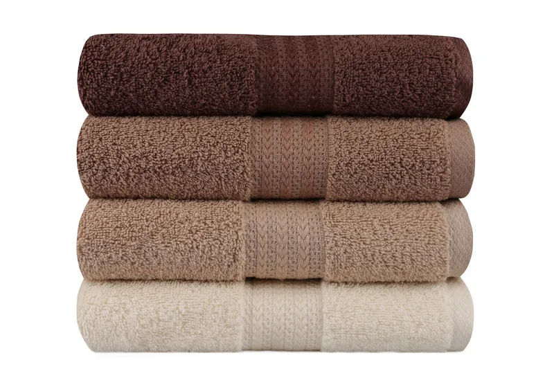 Käsipyyhe Hobby 50x90 cm 4-pak - Kerma/Beige/Ruskea - Kodintekstiilit & matot - Kylpyhuonetekstiilit - Pyyhe