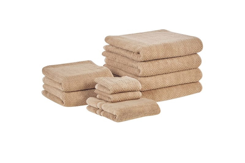 Pyyhe Mitiaro-sarja, 9 kpl Beige - Beige - Kodintekstiilit & matot - Kylpyhuonetekstiilit - Pyyhe