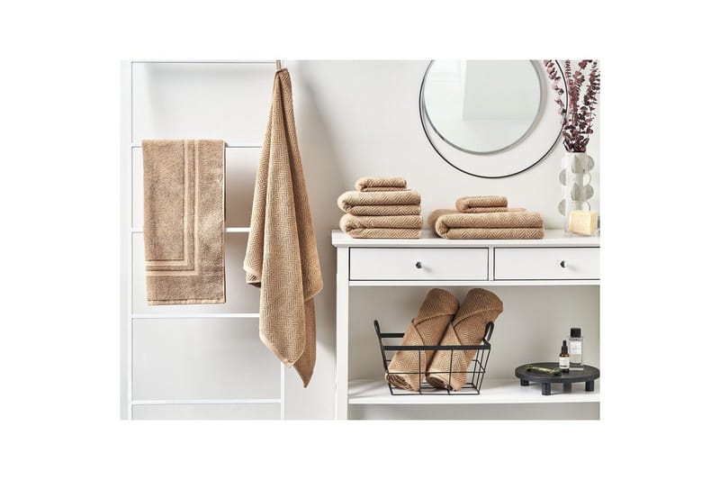 Pyyhe Mitiaro-sarja, 9 kpl Beige - Beige - Kodintekstiilit & matot - Kylpyhuonetekstiilit - Pyyhe