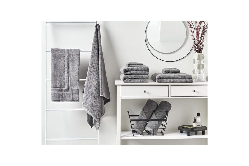 Pyyhe Mitiaro-sarja, 9 kpl Harmaa - Harmaa - Kodintekstiilit & matot - Kylpyhuonetekstiilit - Pyyhe