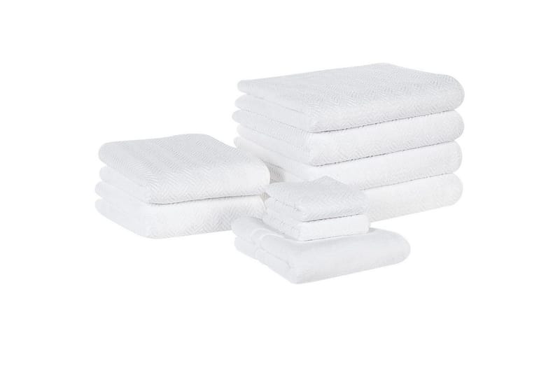 Pyyhe Mitiaro-sarja, 9 kpl Valkoinen, Valkoinen