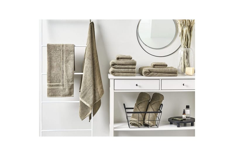 Pyyhe Mitiaro-sarja, 9 kpl Vihreä - Vihreä - Kodintekstiilit & matot - Kylpyhuonetekstiilit - Pyyhe