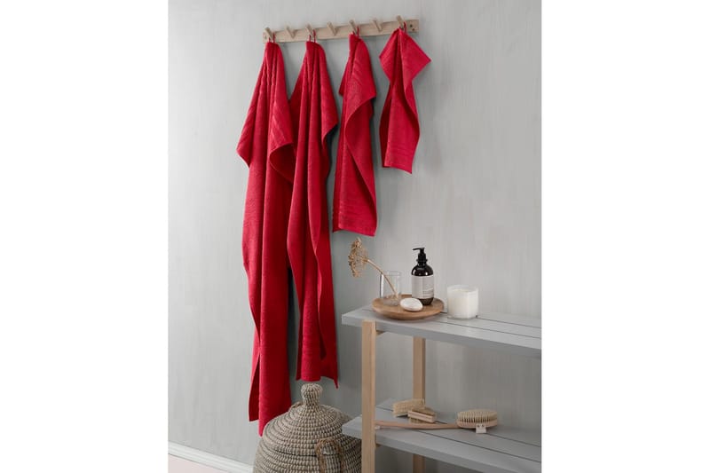 Pyyhe Perus Frotee - Punainen - Kodintekstiilit & matot - Kylpyhuonetekstiilit - Pyyhe
