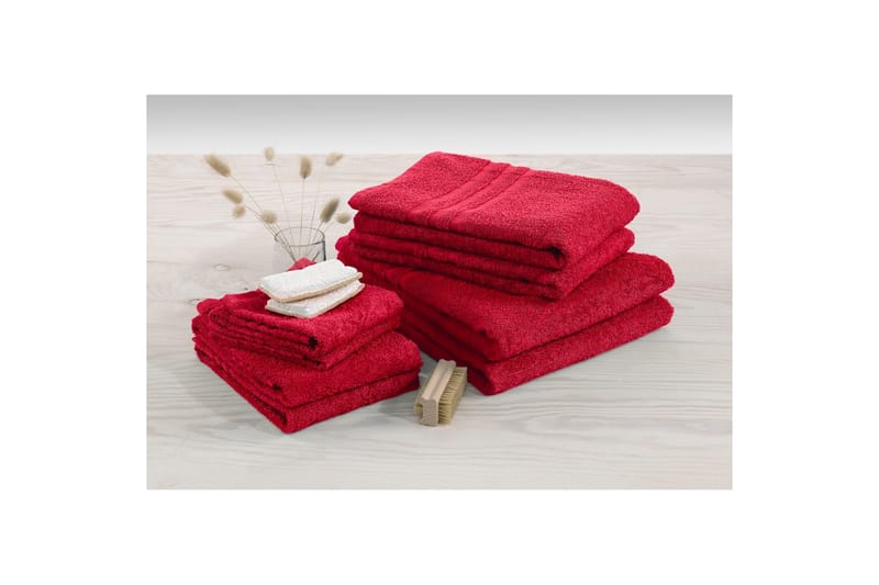 Pyyhe Perus Frotee - Punainen - Kodintekstiilit & matot - Kylpyhuonetekstiilit - Pyyhe