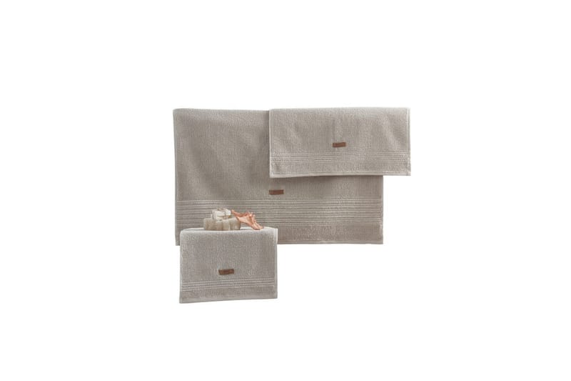 Pyyhesetti (3 osaa) Hyvinvointi Beige - Beige - Kodintekstiilit & matot - Kylpyhuonetekstiilit - Pyyhe