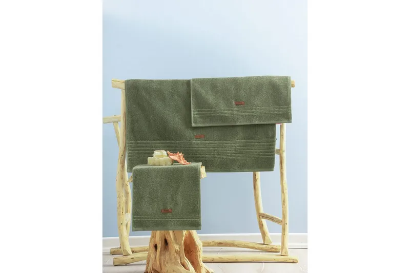 Pyyhesetti (3 osaa) Hyvinvointi Vihreä - Vihreä - Kodintekstiilit & matot - Kylpyhuonetekstiilit - Pyyhe