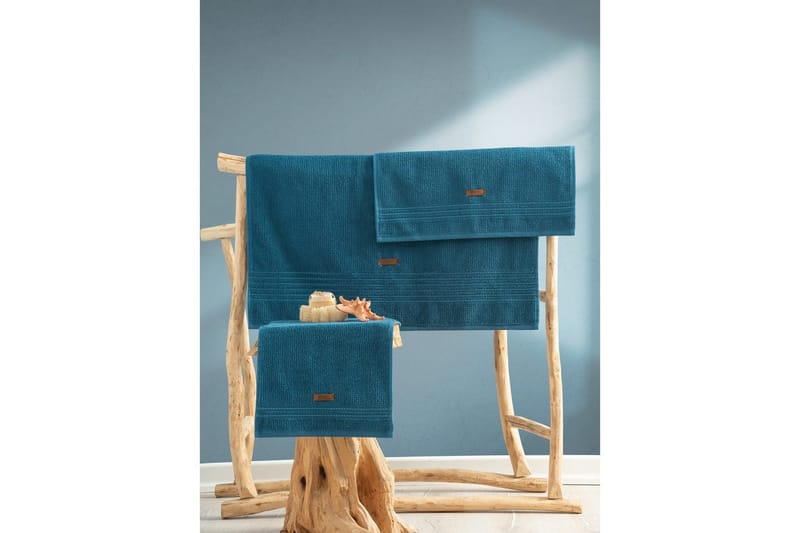 Pyyhesetti (3 osaa) Hyvinvointi Petroli sininen - Petroli sininen - Kodintekstiilit & matot - Kylpyhuonetekstiilit - Pyyhe
