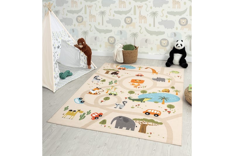 Play lastenmatto 80x150 cm - Beige - Kodintekstiilit & matot - Lasten tekstiilit - Lastenhuoneen matto