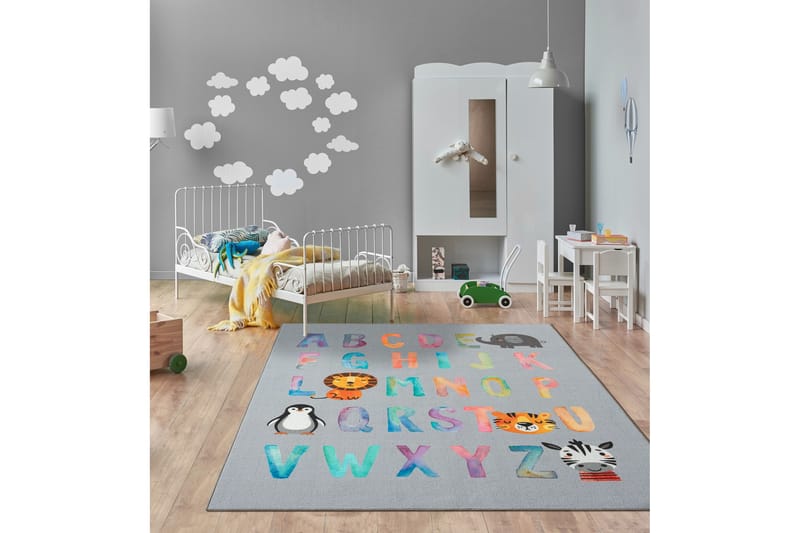 Play lastenmatto 120x160 cm - Harmaa - Kodintekstiilit & matot - Lasten tekstiilit - Lastenhuoneen matto