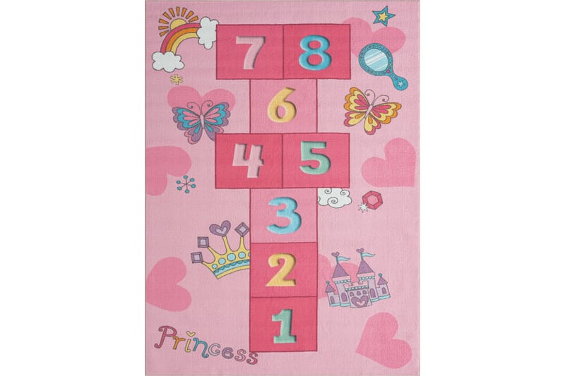 Play lastenmatto 80x150 cm - Rosa - Kodintekstiilit & matot - Lasten tekstiilit - Lastenhuoneen matto