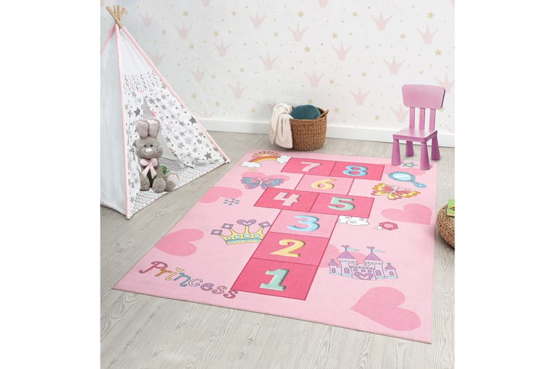 Play lastenmatto 80x150 cm - Rosa - Kodintekstiilit & matot - Lasten tekstiilit - Lastenhuoneen matto