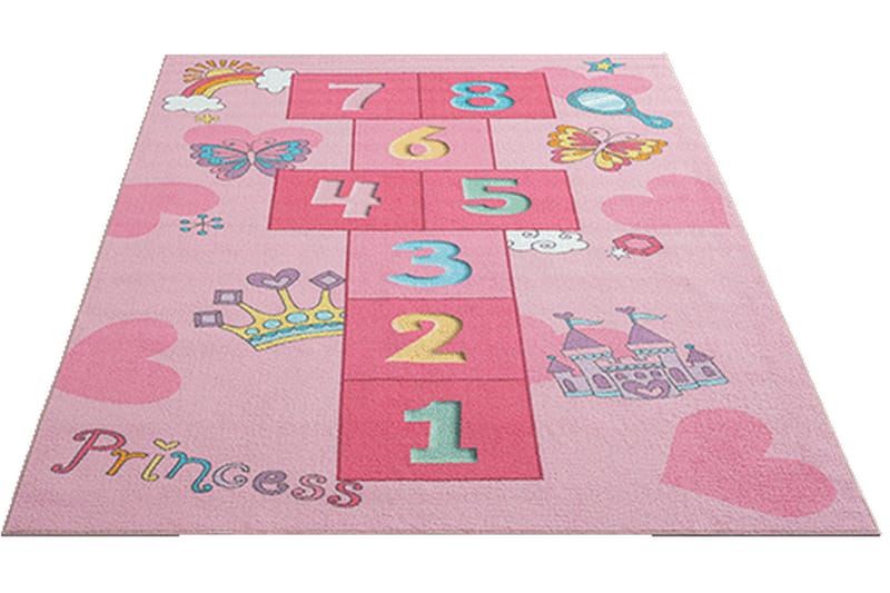 Play lastenmatto 80x150 cm - Rosa - Kodintekstiilit & matot - Lasten tekstiilit - Lastenhuoneen matto