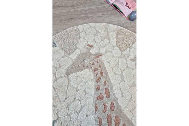 Genova Giraff Lastenmatto 120x120 cm Neliö - Kreemi - Kodintekstiilit & matot - Lasten tekstiilit - Lastenhuoneen matto
