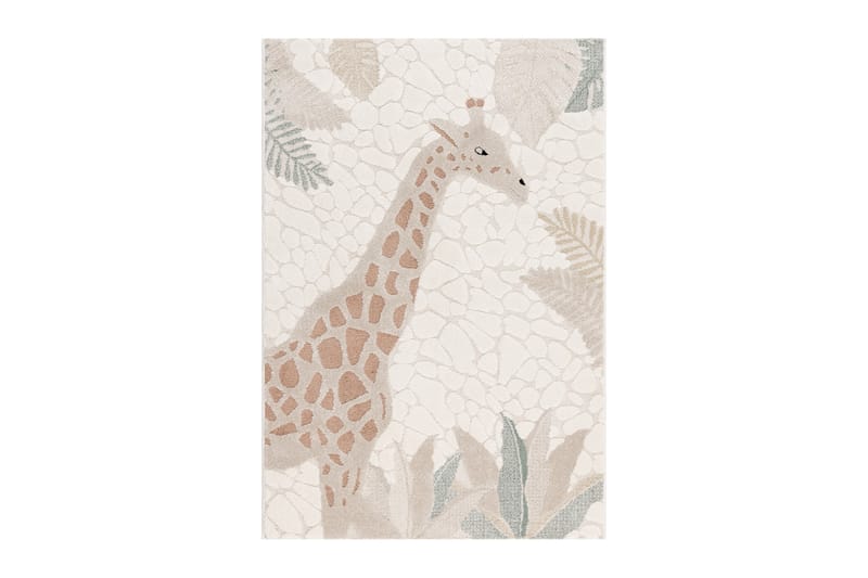 Genova Giraff Lastenmatto 120x170 cm Suorakaide - Kreemi - Kodintekstiilit & matot - Lasten tekstiilit - Lastenhuoneen matto