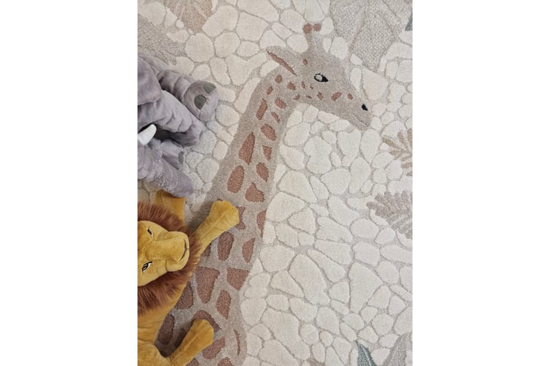 Genova Giraff Lastenmatto 140x200 cm Suorakaide - Kreemi - Kodintekstiilit & matot - Lasten tekstiilit - Lastenhuoneen matto