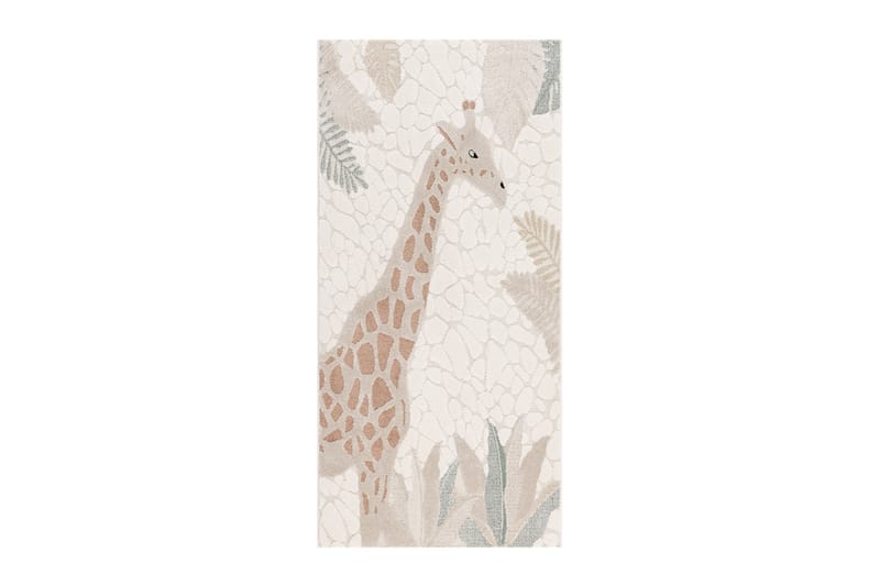 Genova Giraff Lastenmatto 80x150 cm Suorakaide - Kreemi - Kodintekstiilit & matot - Lasten tekstiilit - Lastenhuoneen matto