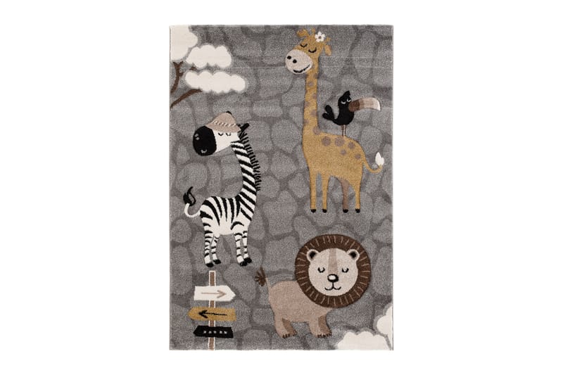 Lastenmatto Atlas 120x170 cm Savannah - Harmaa - Kodintekstiilit & matot - Lasten tekstiilit - Lastenhuoneen matto