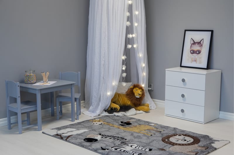 Lastenmatto Atlas 120x170 cm Savannah - Harmaa - Kodintekstiilit & matot - Lasten tekstiilit - Lastenhuoneen matto