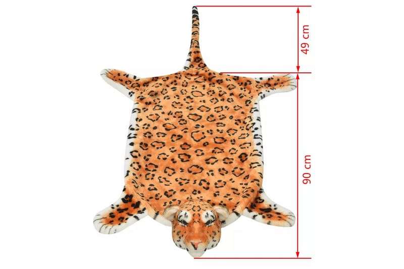 Leopardimatto plyysi 139 cm Ruskea - Ruskea - Kodintekstiilit & matot - Lasten tekstiilit - Lastenhuoneen matto
