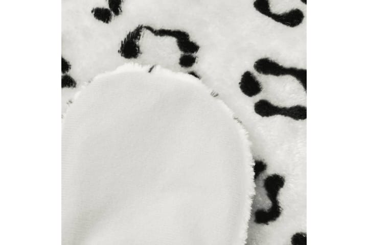 Leopardimatto plyysi 139 cm Valkoinen - Valkoinen - Lastenhuoneen matto