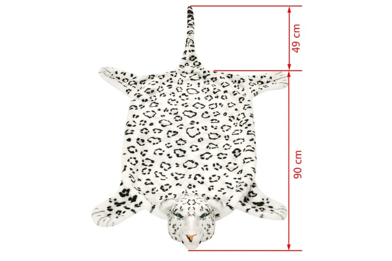 Leopardimatto plyysi 139 cm Valkoinen - Valkoinen - Kodintekstiilit & matot - Lasten tekstiilit - Lastenhuoneen matto
