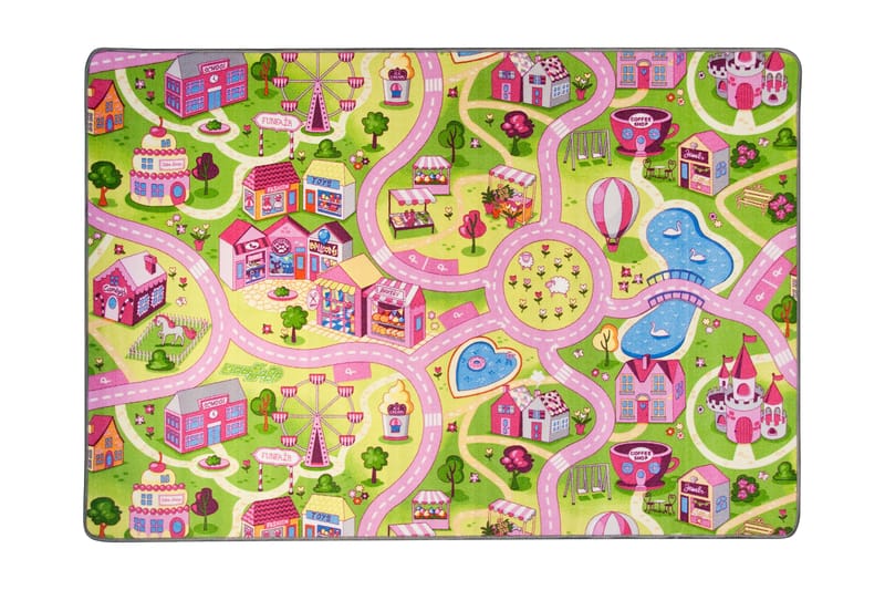 Liikennematto Sweet Town 95x133 cm Moniväri - Hestia - Lastenhuoneen matto