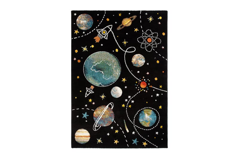 Matto Atlas Space 120x170 cm Musta - Musta - Kodintekstiilit & matot - Lasten tekstiilit - Lastenhuoneen matto
