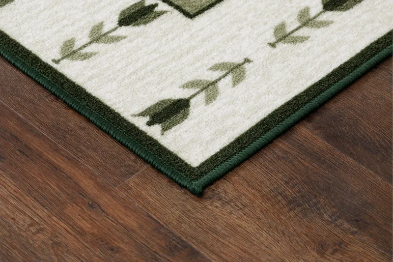 Tulpan tasokudottu matto 80x300 cm - Vihreä - Kodintekstiilit & matot - Matto - Iso matto