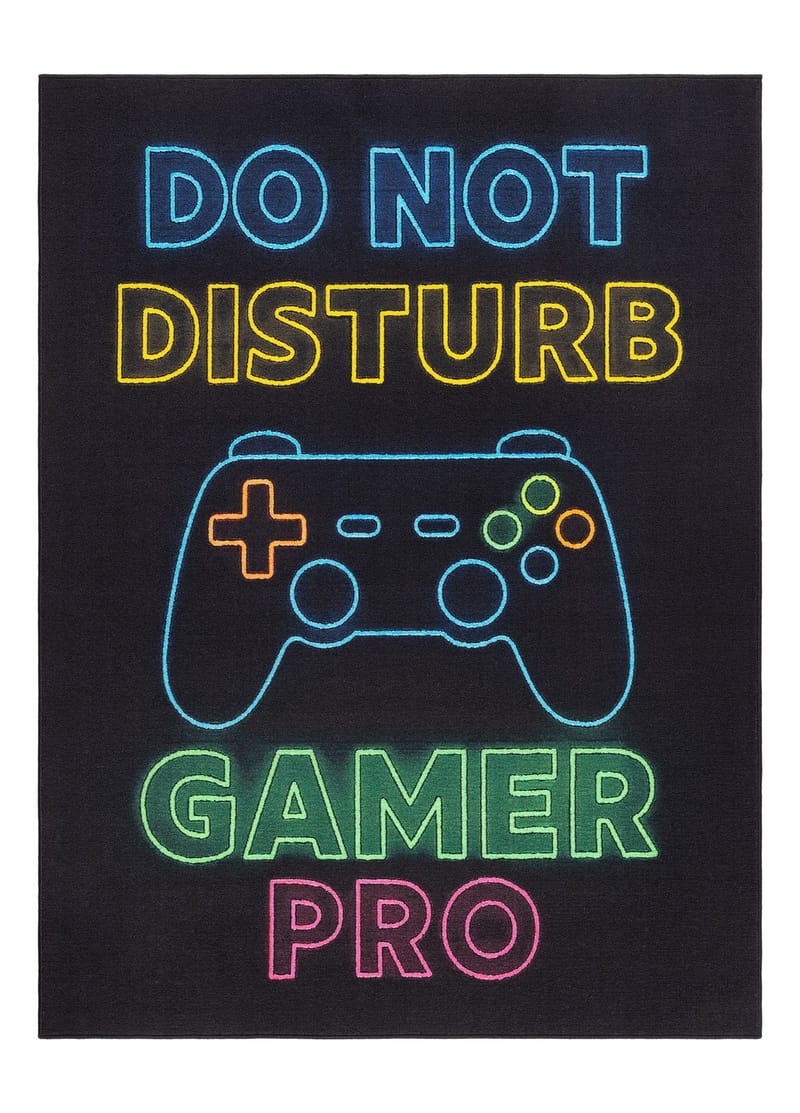 Konekudottu matto KM Home Play Gamer 120x160 Musta, musta