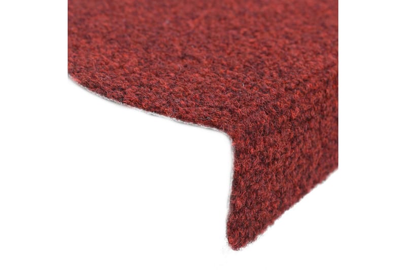 Itsekiinnittyvät porrasmatot 15kpl neulahuopa 65x21x4cm pun. - Punainen - Kodintekstiilit & matot - Matto - Erikoismatto - Porrasmatto
