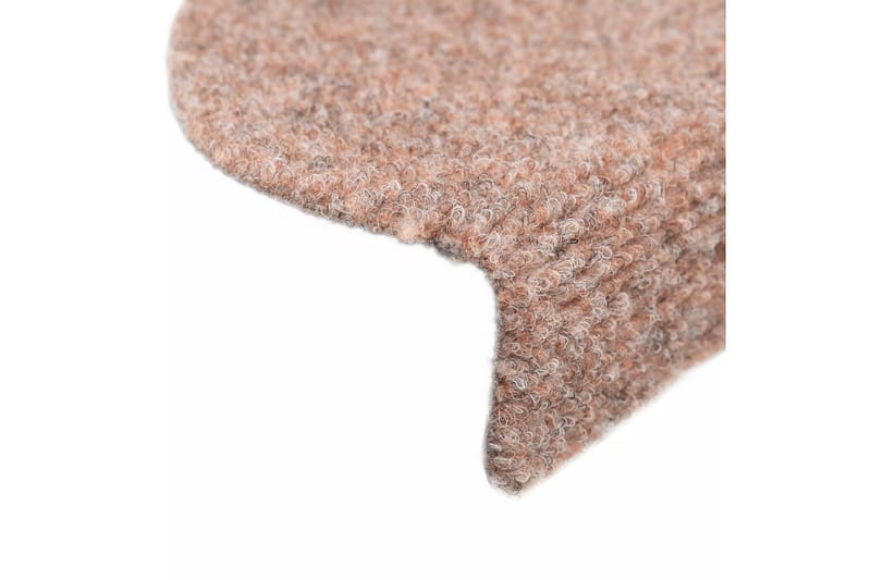 Itsekiinnittyvät porrasmatot 15kpl neulahuopa 54x16x4cm - Ruskea - Kodintekstiilit & matot - Matto - Erikoismatto - Porrasmatto