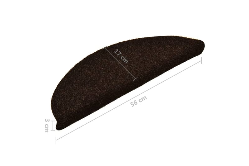 Itsekiinnittyvät porrasmatot 15 kpl tummanruskea 56x17x3 cm - Kodintekstiilit & matot - Matto - Erikoismatto - Porrasmatto