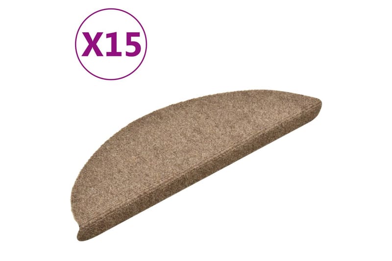 Itsekiinnittyvät porrasmatot 15 kpl kerma 56x17x3 cm - Kodintekstiilit & matot - Matto - Erikoismatto - Porrasmatto