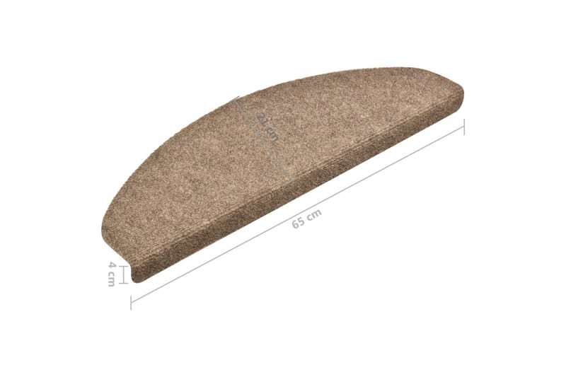 Itsekiinnittyvät porrasmatot 15 kpl kerma 65x21x4 cm - Kodintekstiilit & matot - Matto - Erikoismatto - Porrasmatto