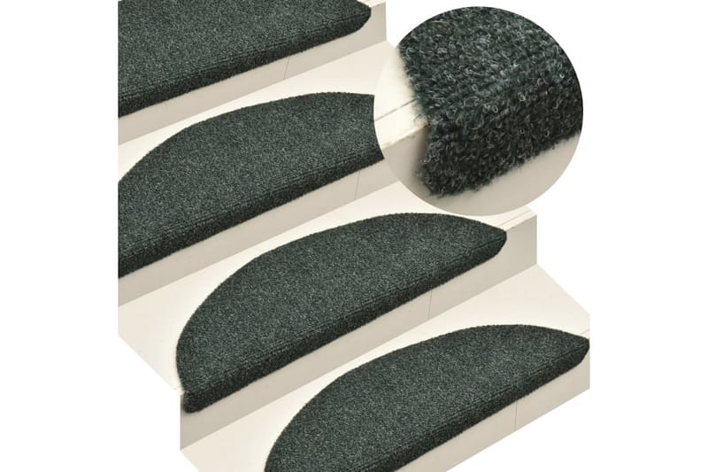 Itsekiinnittyvät porrasmatot 15 kpl vihreä 65x21x4 cm - Kodintekstiilit & matot - Matto - Erikoismatto - Porrasmatto