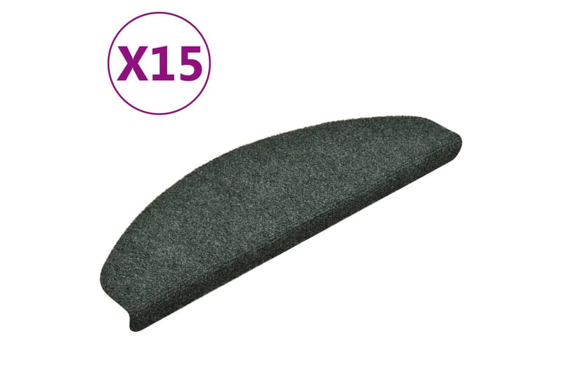 Itsekiinnittyvät porrasmatot 15 kpl vihreä 65x21x4 cm - Kodintekstiilit & matot - Matto - Erikoismatto - Porrasmatto