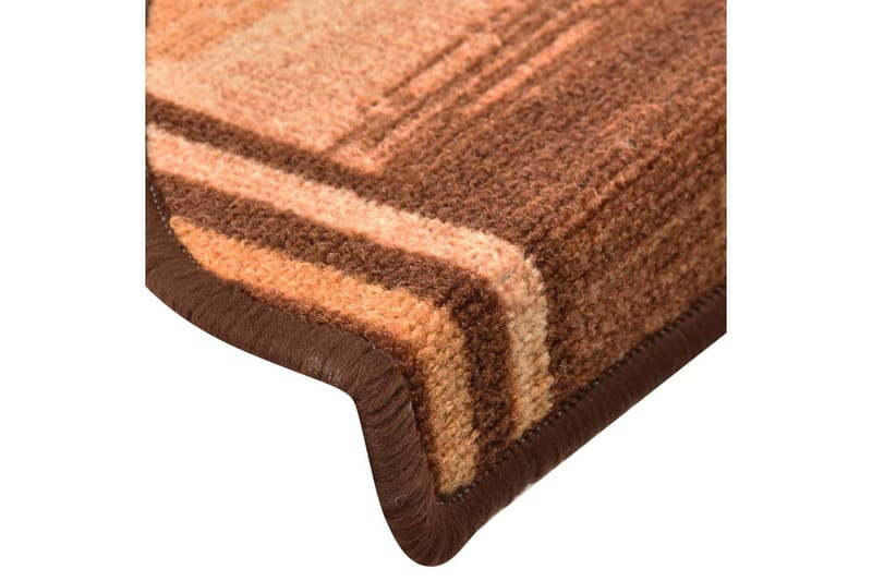 Itsekiinnittyvät porrasmatot 15 kpl ruskea 65x21x4 cm - Ruskea - Kodintekstiilit & matot - Matto - Erikoismatto - Porrasmatto