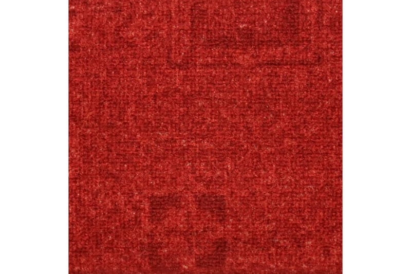 Itsekiinnittyvät porrasmatot 15 kpl punainen 65x21x4 cm - Punainen - Kodintekstiilit & matot - Matto - Erikoismatto - Porrasmatto