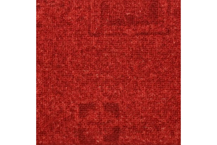 Itsekiinnittyvät porrasmatot 15 kpl punainen 65x21x4 cm - Punainen - Porrasmatto