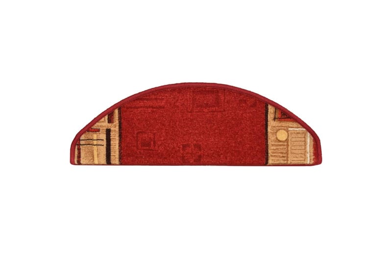 Itsekiinnittyvät porrasmatot 15 kpl punainen 65x21x4 cm - Punainen - Kodintekstiilit & matot - Matto - Erikoismatto - Porrasmatto