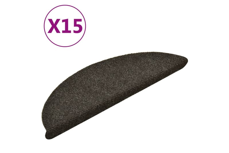 Itsekiinnittyvät porrasmatot 15 kpl vaaleanruskea 56x17x3 cm - Kodintekstiilit & matot - Matto - Erikoismatto - Porrasmatto