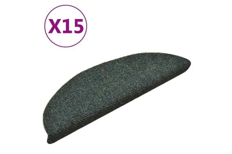 Itsekiinnittyvät porrasmatot 15 kpl vihreä 56x17x3 cm - Kodintekstiilit & matot - Matto - Erikoismatto - Porrasmatto
